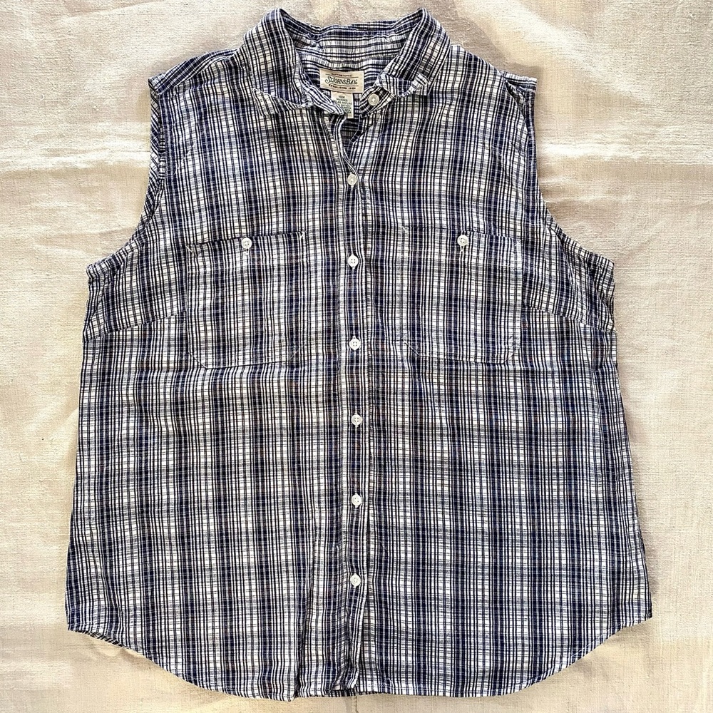 VTG Pure Cotton Plaid Button Down Top